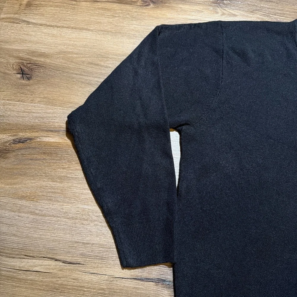 Polo Ralph Lauren Mens‎ LARGE Black Label Sweater 100% Cashmere V-Neck Black Red